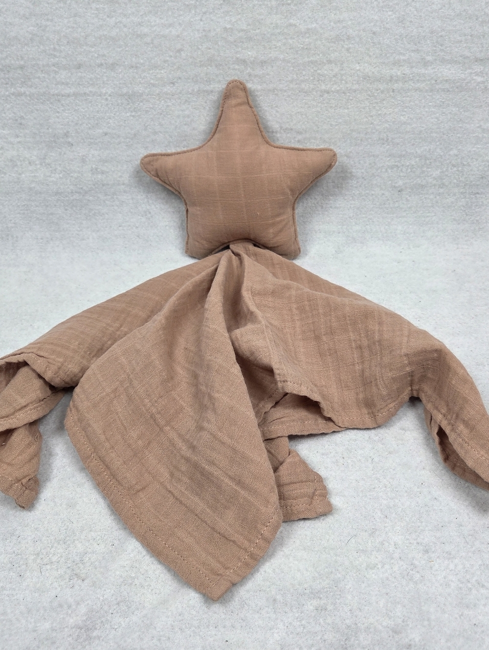 mushie Star Security Blanket | Baby Lovey  100% Organic Muslin Cotton (Natural)